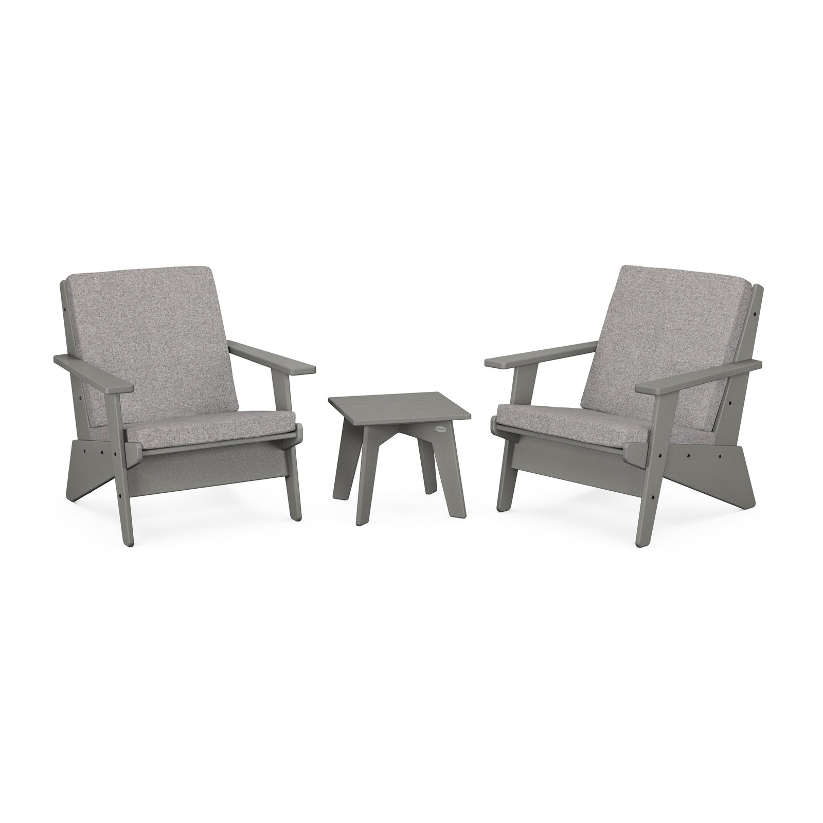 Riviera Modern Lounge 3-Piece Set, Grey Mist, Slate Grey