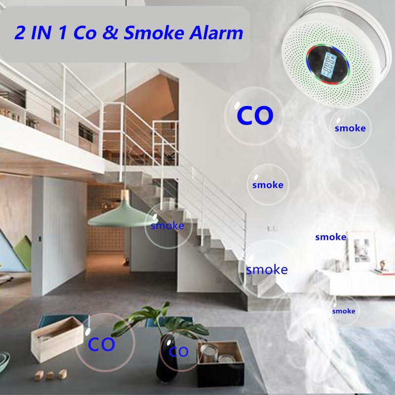 Dual Sensor Smoke Alarm&Carbon Monoxide Detector,(White/4 PCS)