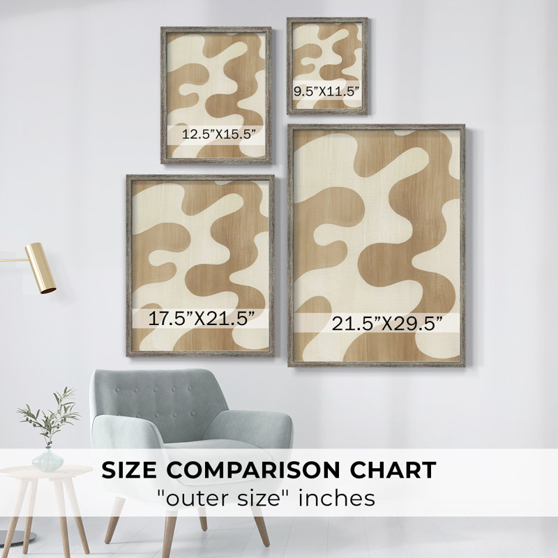 Sienna Ripples II Framed Print - Solid Wood, 11" H x 9" W