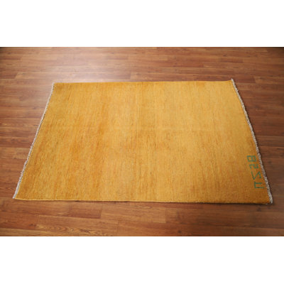 Tapis jaune moderne Gabbeh 3 x 5