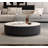 Modern 47" Oval Coffee Table With Storage, White Faux Marble Top & Black Metal Base-1150411784