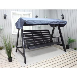 Youngs Solid Wood Porch Swing with Canopy