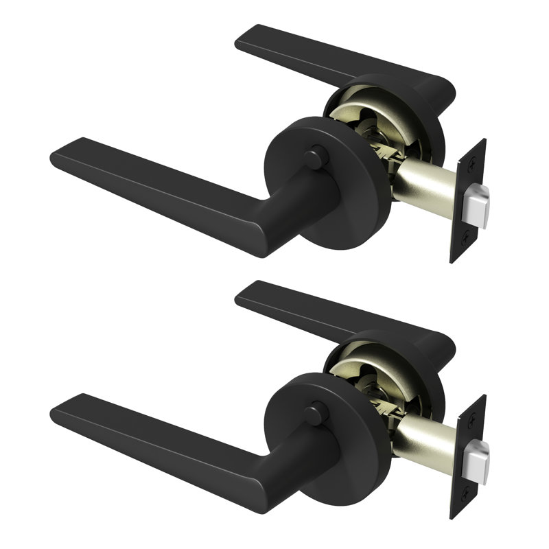 Halo Privacy Door Lever Modern Concealed Design For (Bed & Bath) – Sleek Minimalist Style in Matte Black, Matte Black