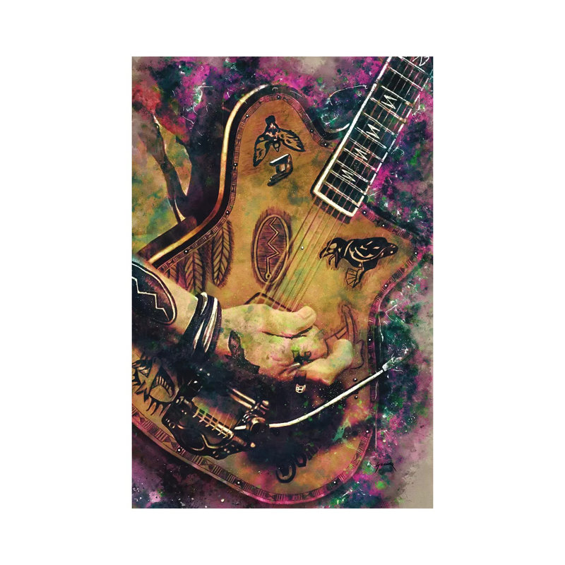 «Johnny Depp's Electric Guitare» par Pop Cult, impression sur toile tendue, H 18 po x l 12 po x 1,5 po