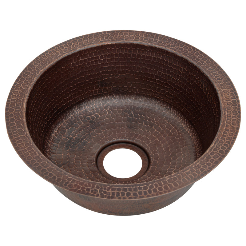 12" Round Hammered Bar Sink w/ 2" Drain Opening, Oil Rubbed Bronze