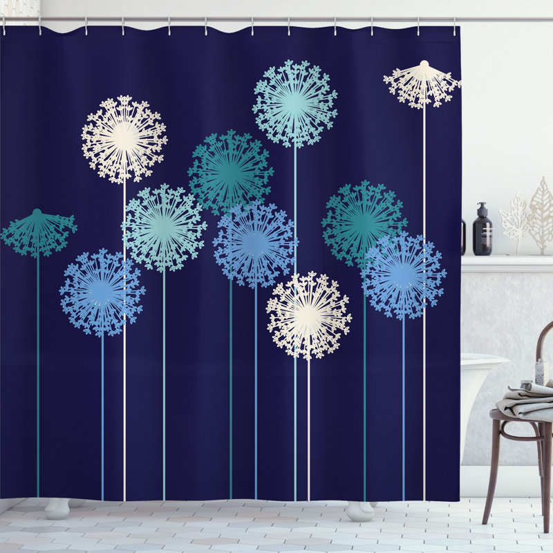 Mixed Shower Curtain with Hooks Included, 75" H x 69" W, Coconut Cream