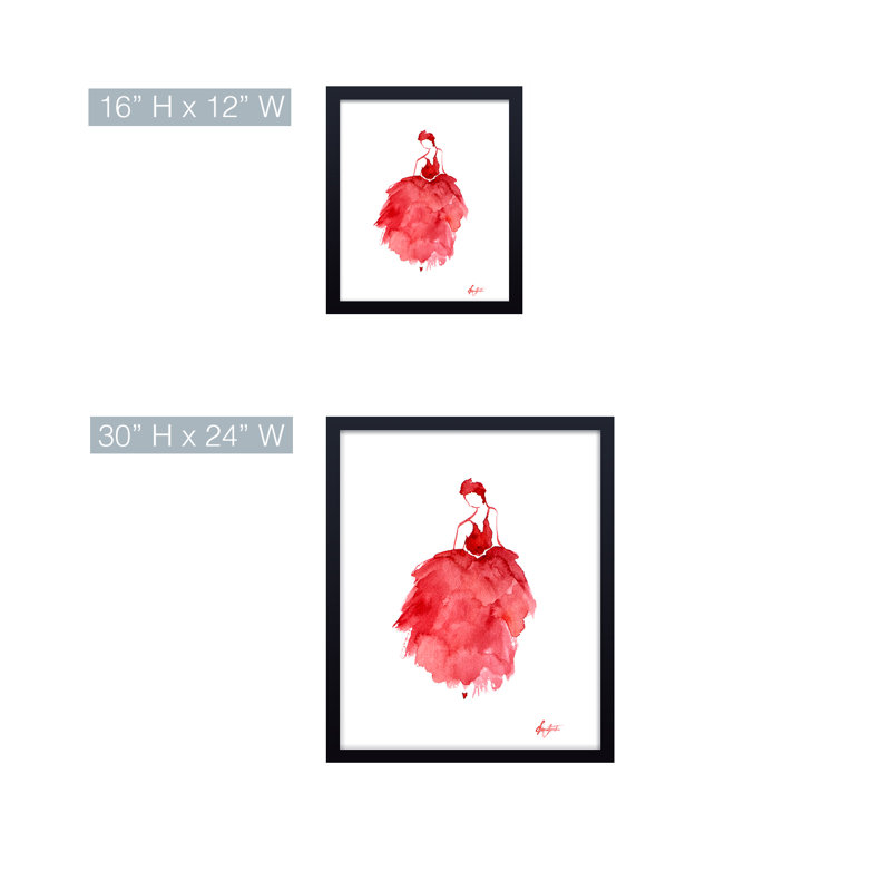 'Prima Ballerina' Framed Print Wall Art, 30" H x 24" W x 1.125" D, Framed Print, Black