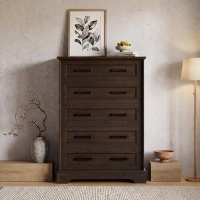 Commode à 5 tiroirs de 31 po, commode de rangement verticale pour chambre à coucher, commode de haute qualité pour le salon, couloir, garde-robe
