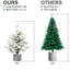 Arbre floqué de 2 pi avec 30 lumières à DEL, 189 pointes et 3 branches de pin dans un pot élégant pour les espaces compacts