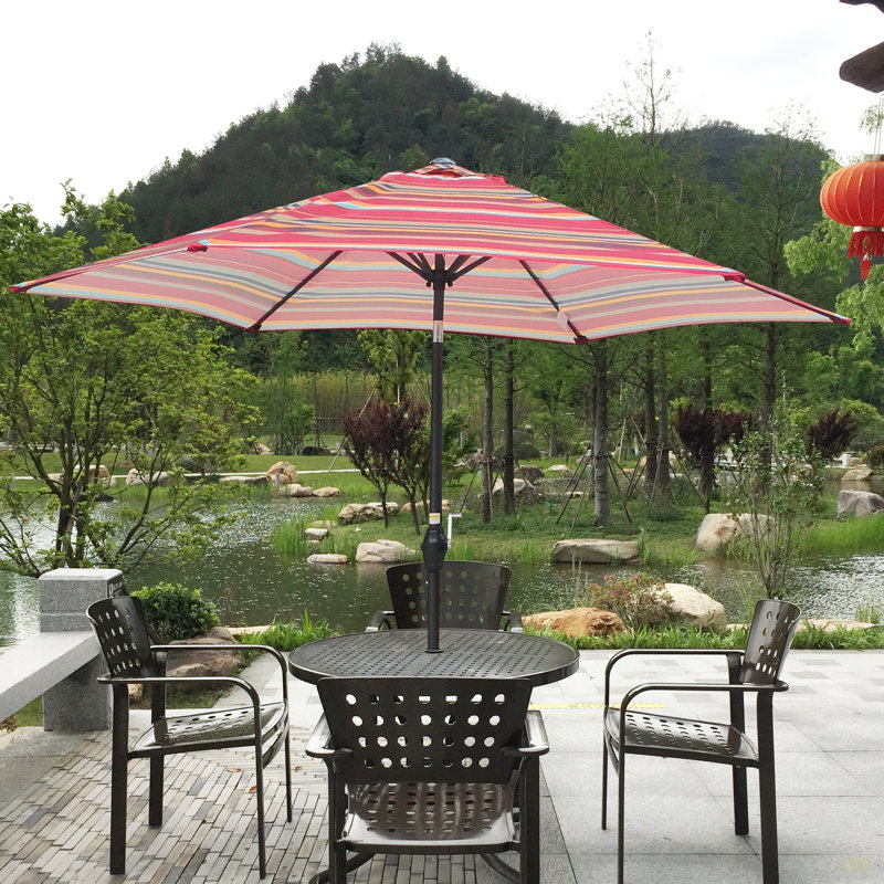 Rayures de parasol 9 pi, Rouge