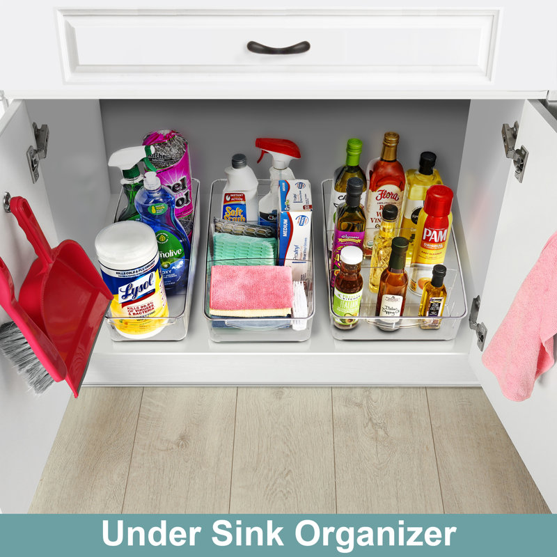 Sorbus Narrow Roll Out Fridge Organizer - Fridge Organizer on Wheels with Dividers, and Handles