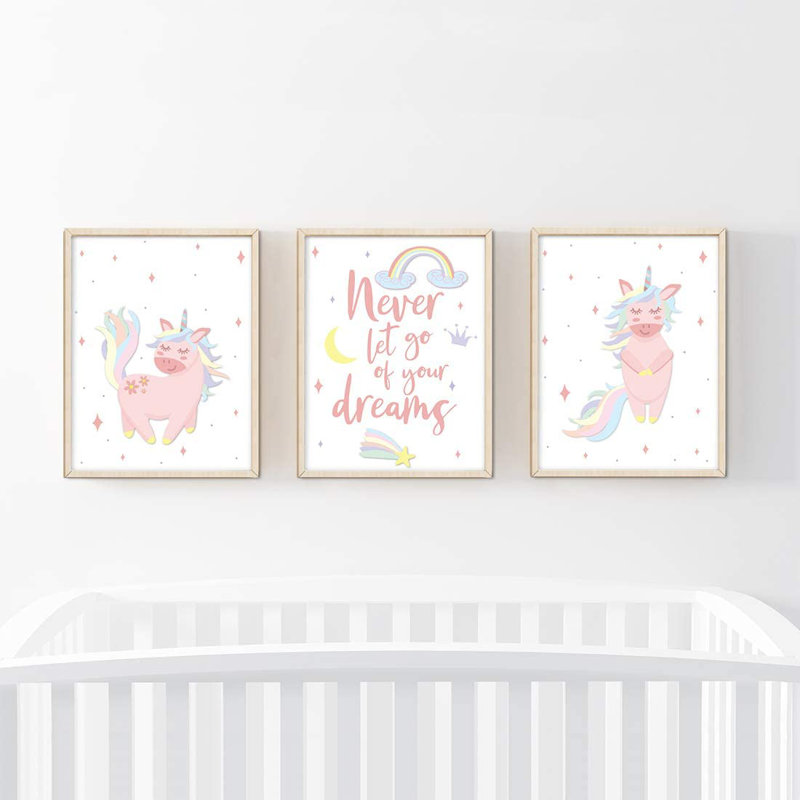 Impression sur papier 3 pièces licorne never out of your rêves Cressex