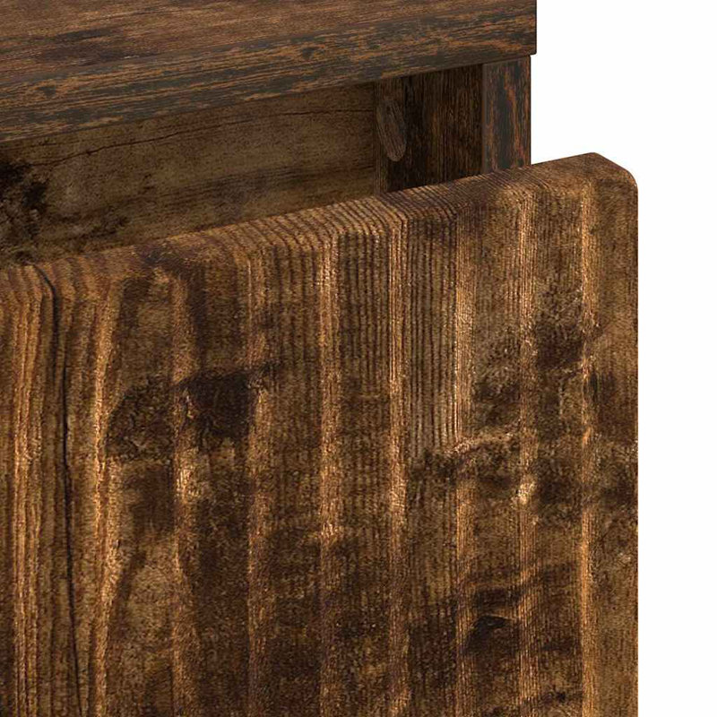 63.5cm W Manufactured Wood Bedside Table, Smoked Oak