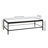 54" Wide Glass Top Coffee Table with Open Lower Shelf — Blackened Bronze Modern Metal Center Table for Living Room | Cleo-151868678-150940594