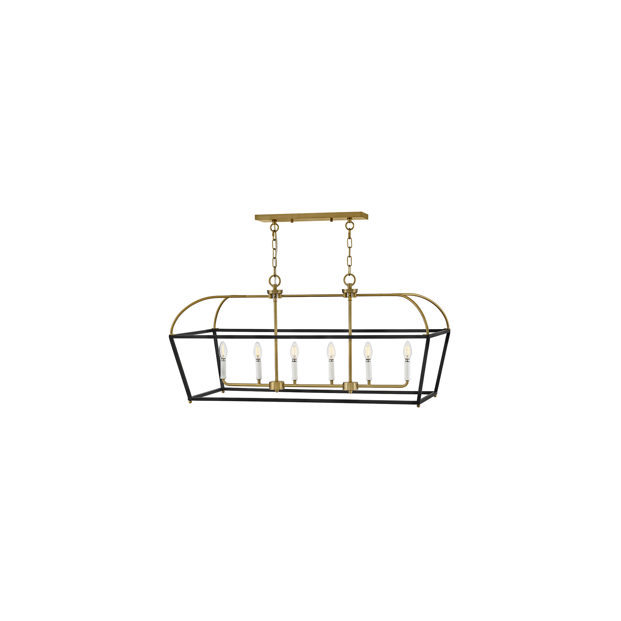 Tate 6-Light Chain-Hung Two-Tone Linear Chandelier