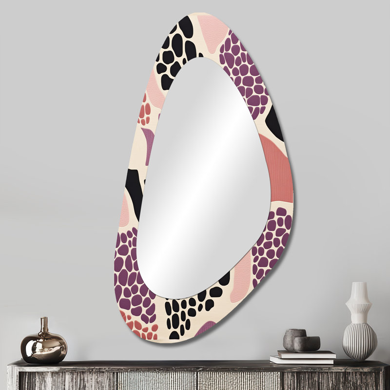 Sherwin abstrait géométrique attaché Tons 1 - miroir décoratif de forme unique géométrique, miroir mural asymétrique moderne, art imprimé en métal