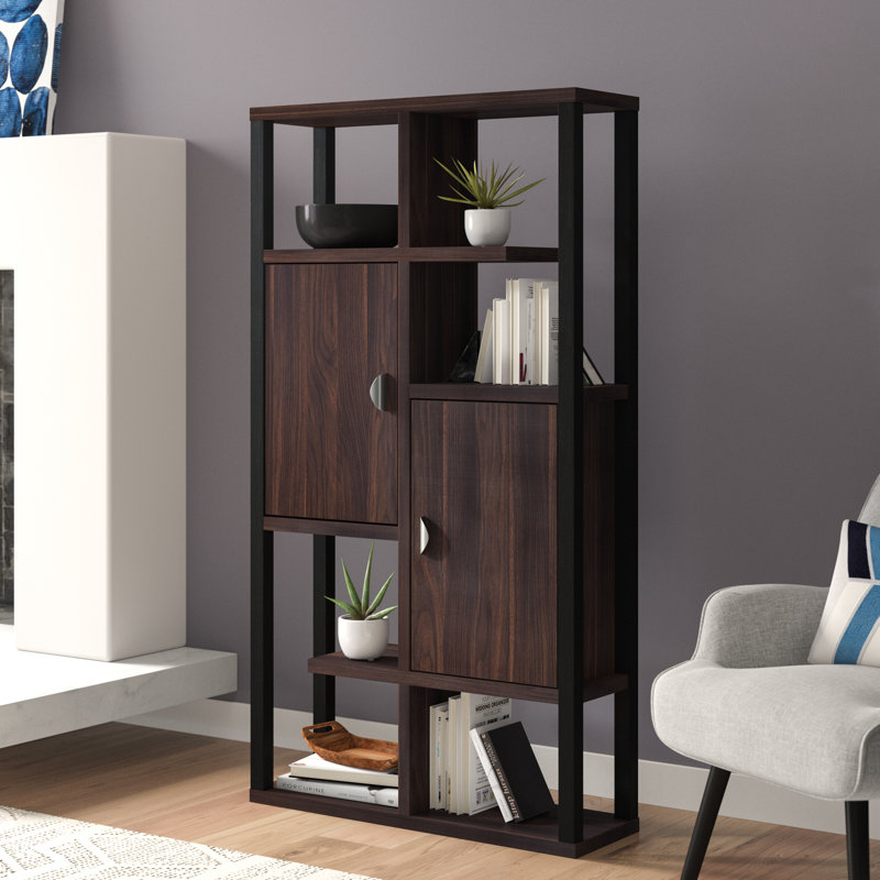 Nettey 164 cm H x 90 cm W Geometric Bookcase