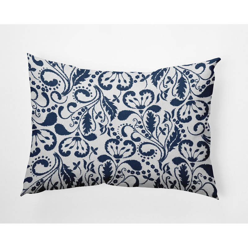 Floral Reversible Throw Pillow, Blue