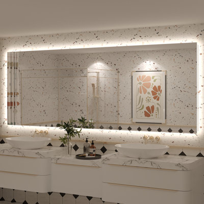 Miroir de salle de bain mural en verre trempé Molly