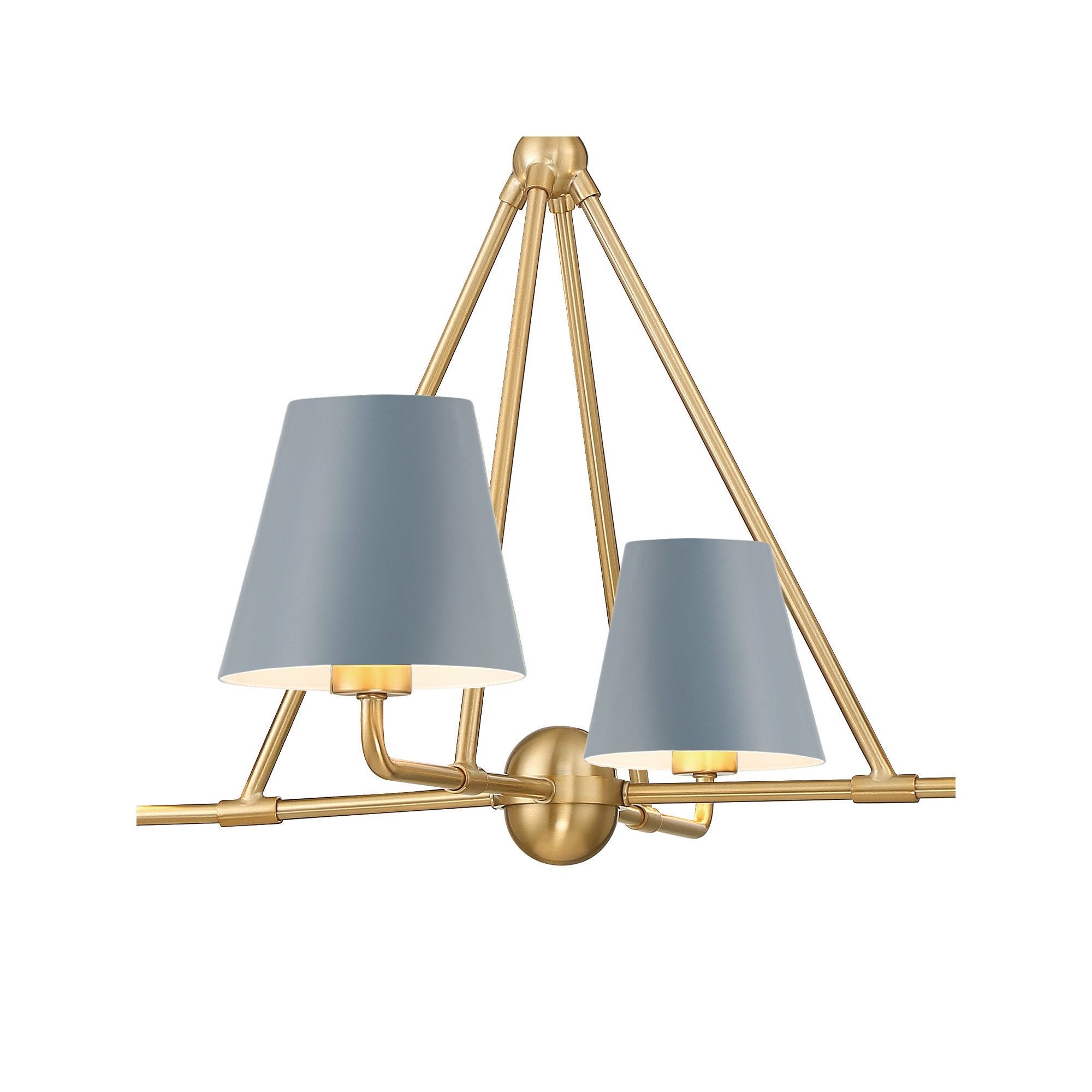 Kinston 4 - Light Shaded Classic Chandelier, Blue, Gold