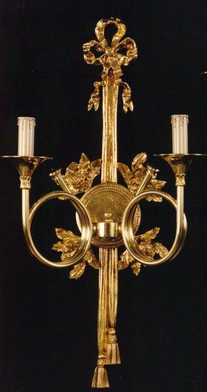 Cronk Candle Wall Light, French Gold