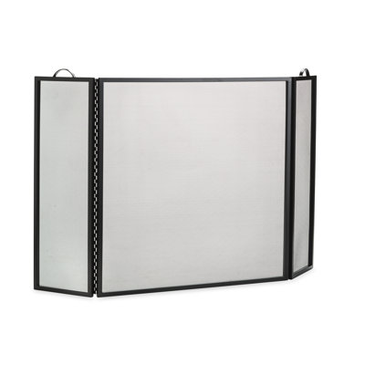 Tri-Fold Flat-Guard 10 Panels Iron Fireplace Screen