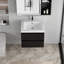Meuble-lavabo flottant 24 po avec lavabo, meuble de rangement mural, lavabo en résine et tiroirs à fermeture en douceur pour salle de bain moderne