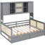 Lit de jour élégant en bois gris avec 2 tiroirs et armoire et tablette combinées-28536329
