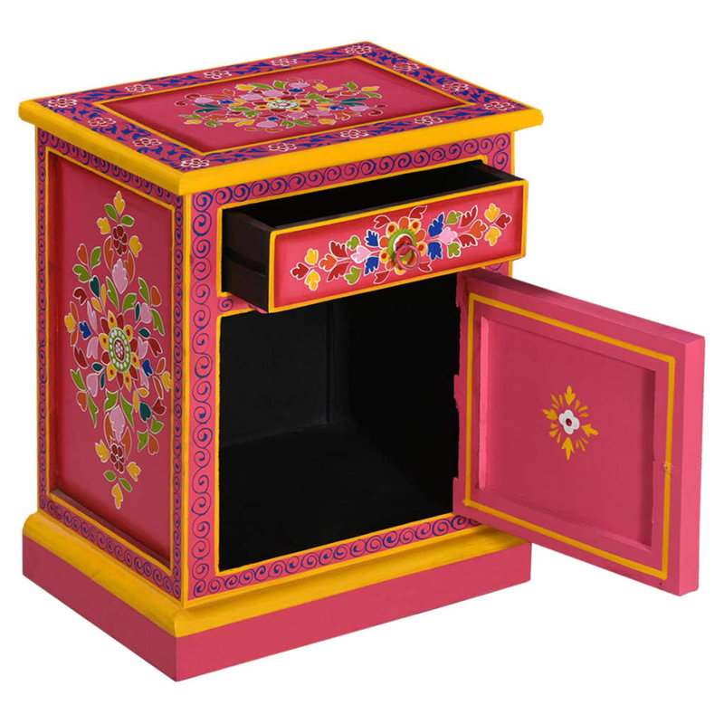 Francee 15.7'' W Wood Nightstand, Pink