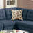 4 Piece Polyfiber Modular Sectional Sofa In Navy