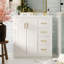 Ensemble de meuble-lavabo 30 po avec lavabo en céramique, armoire de rangement en bois massif, ensemble de meuble-lavabo autoportant avec 3 tiroirs et portes à fermeture douce-115688422