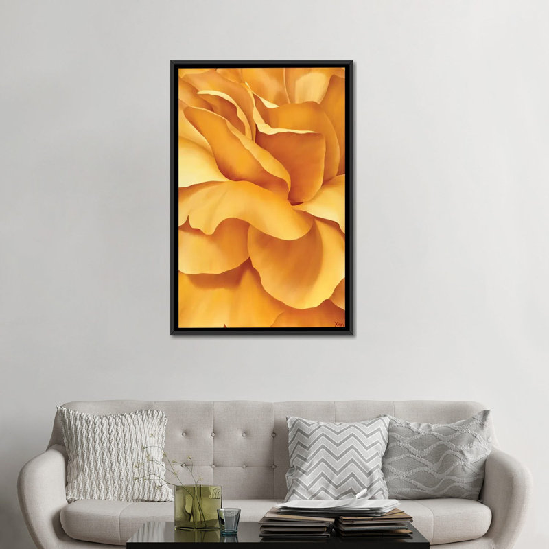 « magnifique fleur i », impression sur toile, H 26 po x l 18 po x P 1,5 po, Toile avec cadre noir, Pas de tapis