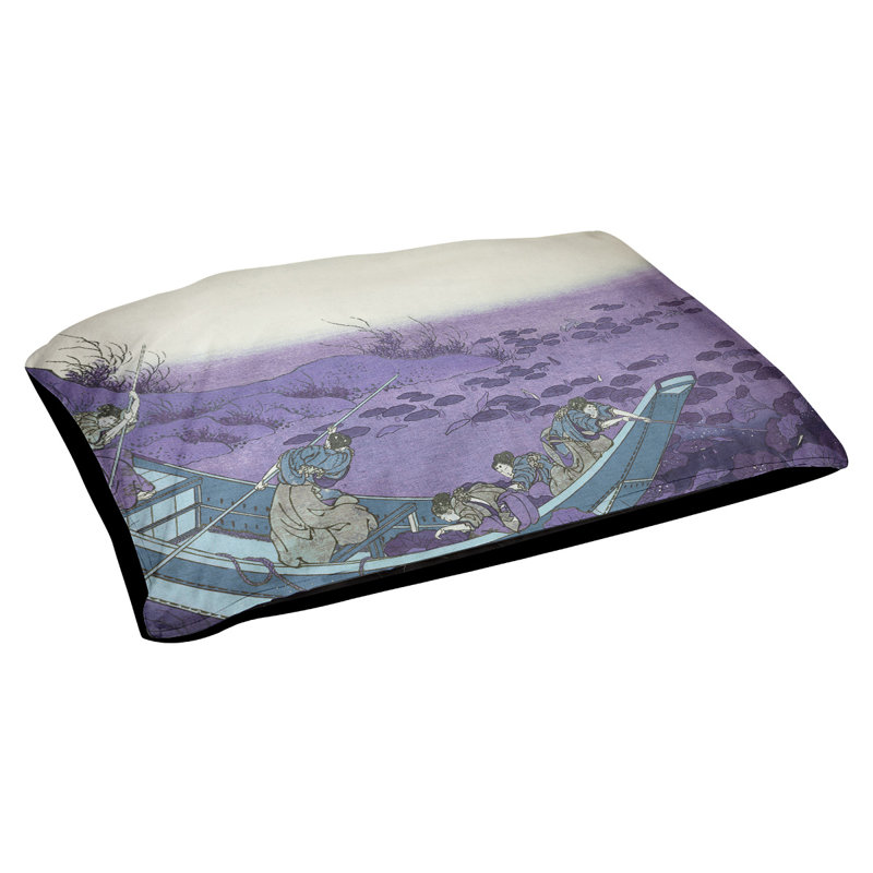 Coussin d'intérieur / d'extérieur pour chien Burkart, Petit (l 29,5 po x P 19,5 po x H 9,5 po), Mauve / Gris