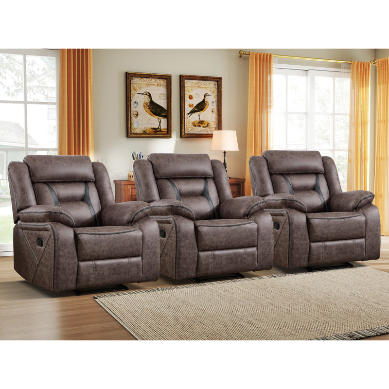 Ensemble de 3 fauteuils inclinables standards Etherine