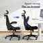Chaise de bureau en filet avec support lombaire réglable et dossier haut avec appui-tête, chaise d'ordinateur pivotante pour bureau à domicile