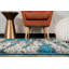 Tapis à poil long turquoise / gris / blanc Solana-1640040547
