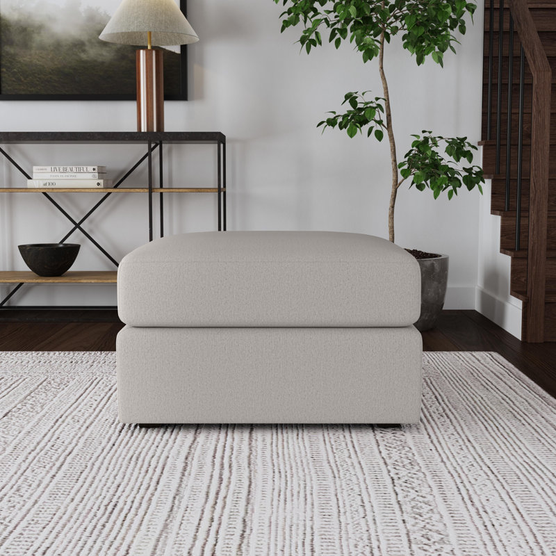 Flex 31" Wide Square Storage Ottoman, Pebble Dark Grey LiveSmart®;Nylon;Polyester Blend