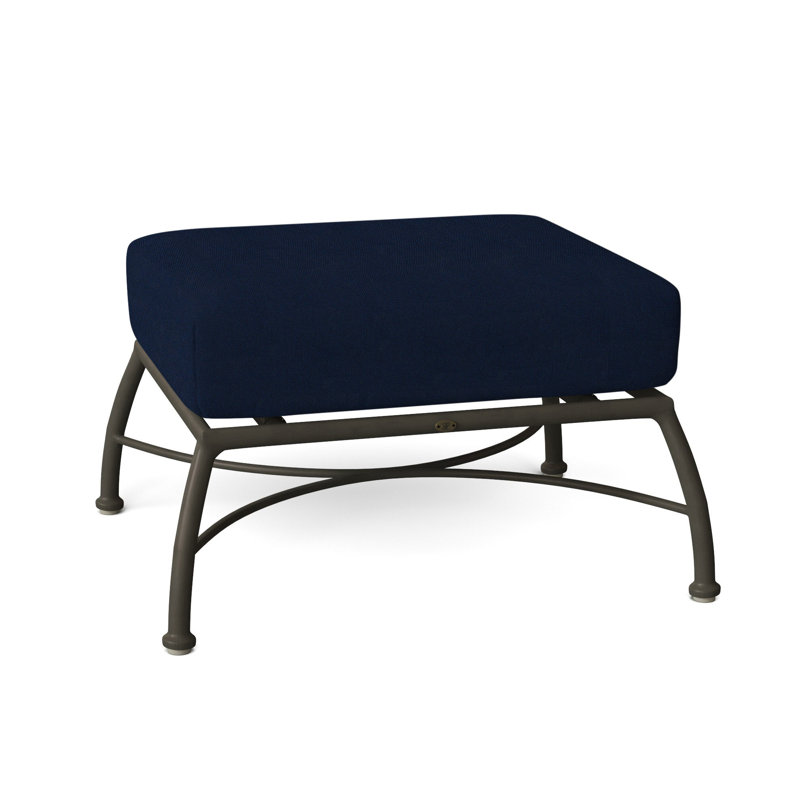 Repose-pieds en aluminium Majorque, Velours indigo, Pas de soudure