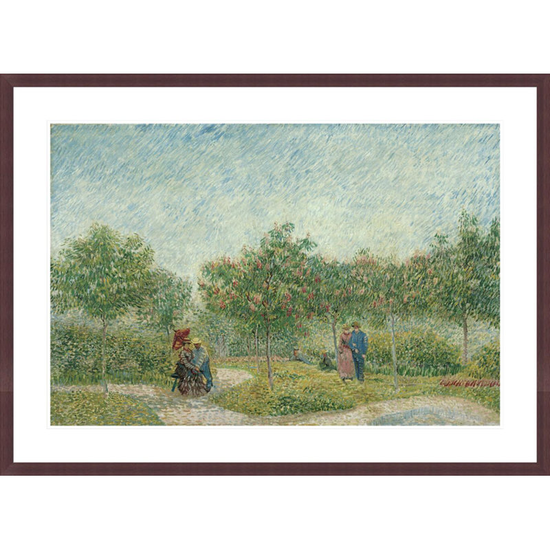 «Garden with Courting Couples: Square Saint-Pierre» par Vincent van Gogh, impression giclée encadrée, H 30,32 po x l 41,5 po