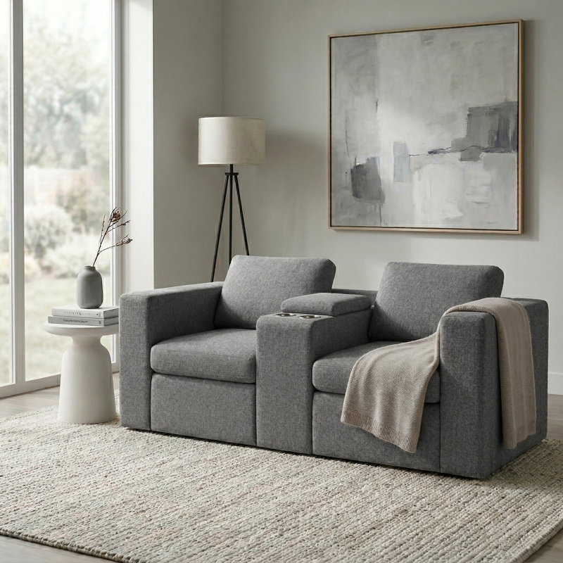 Sky Loveseat Console Track Smoke 24