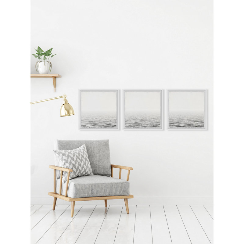 «Black and White Sea» par Marmont Hill - Ensemble de 3 reproductions de cadres photo simples, H 12 po x l 12 po x P 1,5 po