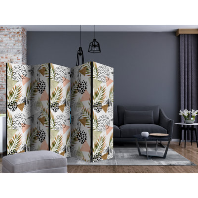 225cm W x 172cm H 5 - Panel Solid Wood Folding Room Divider
