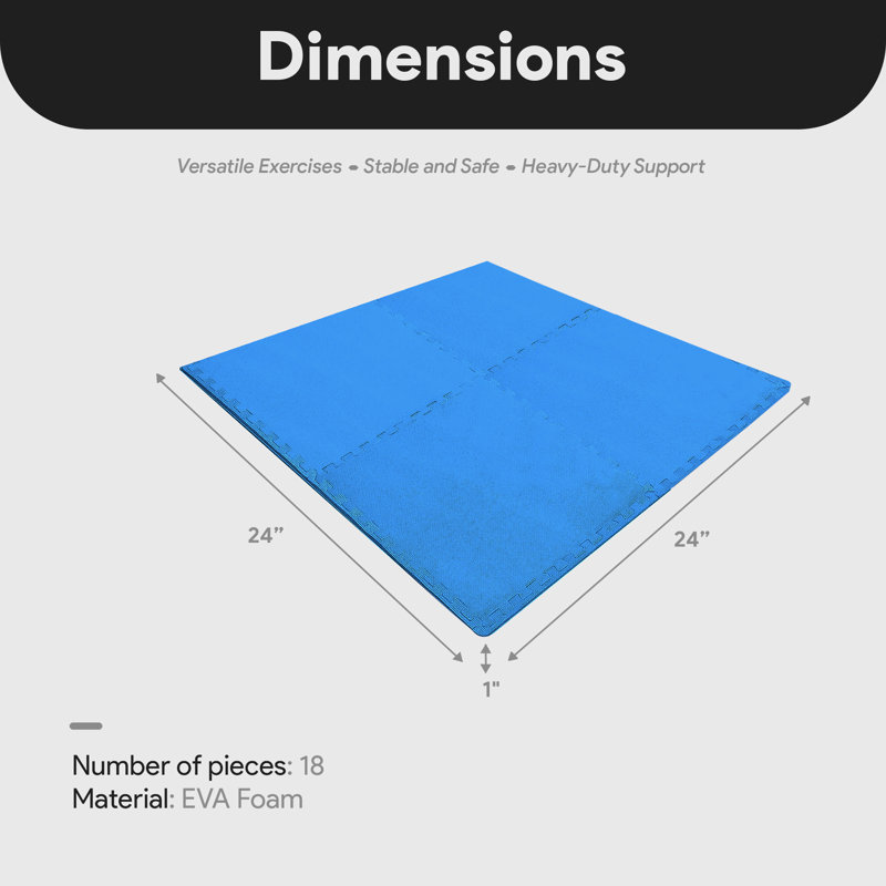 24" L x 24" W x 1" Foam Tile