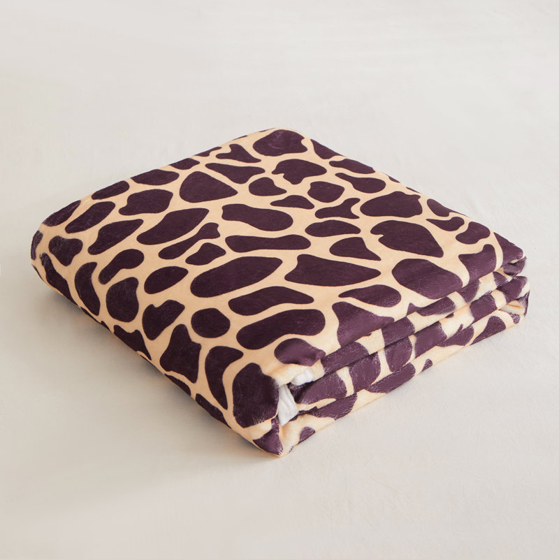 Leopard Print Brown Flannel Fleece Blanket, Ultra-Soft and Cozy, 80"x60"