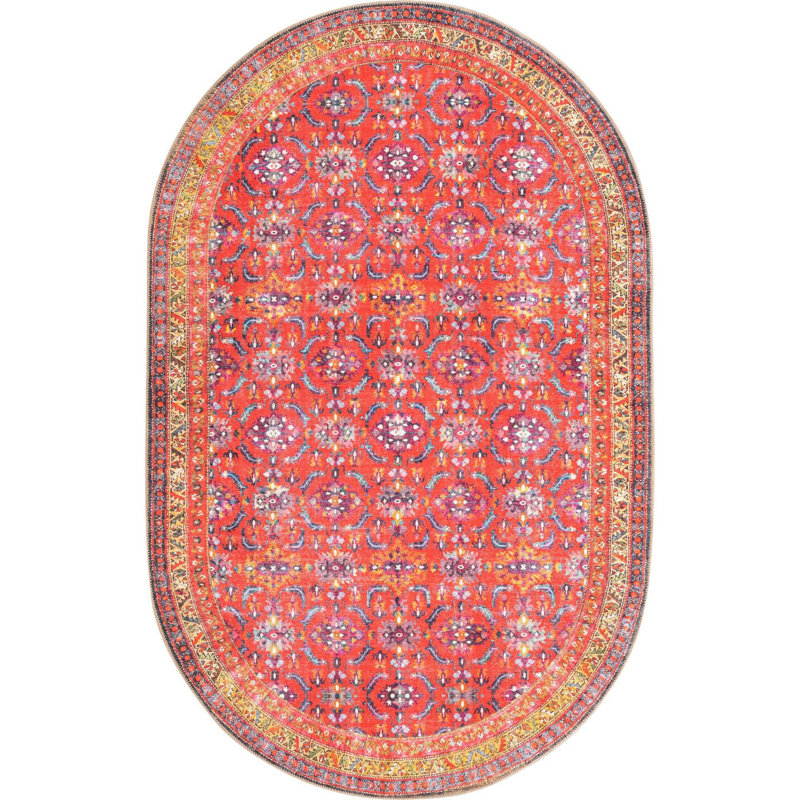 Ellizabeth Chenille Oriental Indoor Rug, Oval 5' x 8'