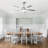 52" Dimmable 6-Speed Reversible Ceiling Fan with LED Lights and Remote Control, 3 Color Lights, Timer, Double-Sided Wood Blades