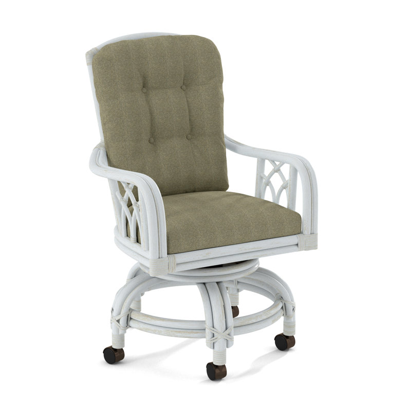 Edgewater Castered Arm Chair, Bisque, Basic Navy; 0317-61