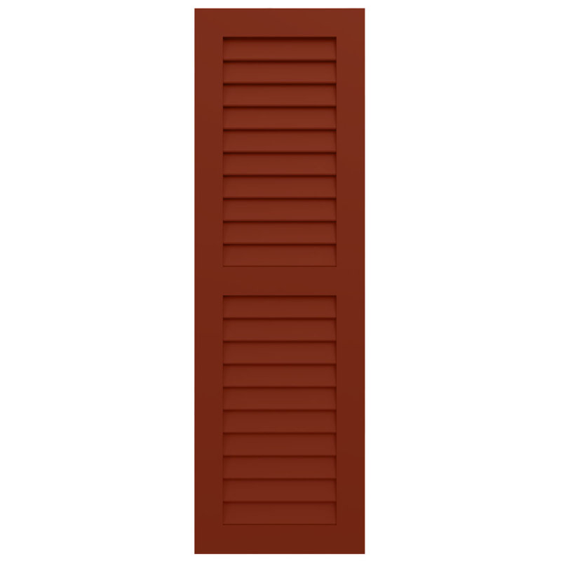 Deux volets à persiennes égales EnduraCore Composite, 18"W, Rouge piment, H 64 po