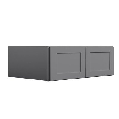 HOMEIBRO Cozy Design 36 W x 24 D x 15 H Ready-to-Assemble Plywood Shaker Standard Wall Cabinet in Shaker Grey