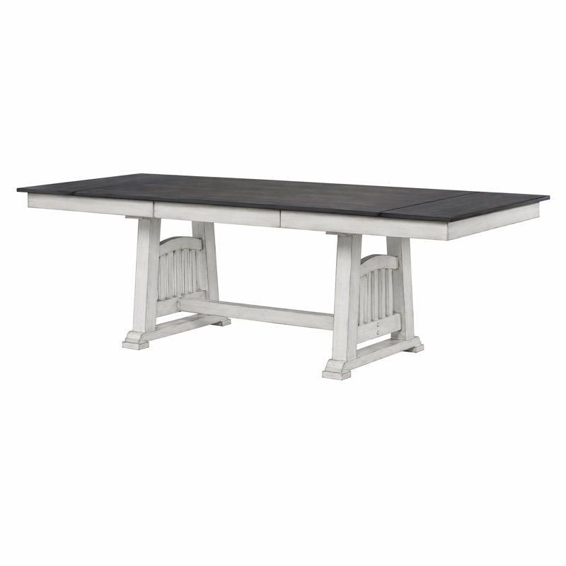 Table de salle à manger contemporaine avec 2 rallonges (plateau 1 pièce)